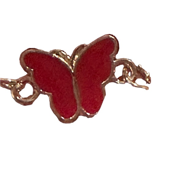 Gold and Red Butterfly Bracelet/Anklet - Picture 5 of 6